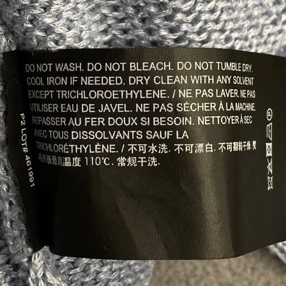 Theory Hanelee Linen Viscose Cropped Knit Cardigan Womens P Blue Minimalist Chic - Picture 14 of 14